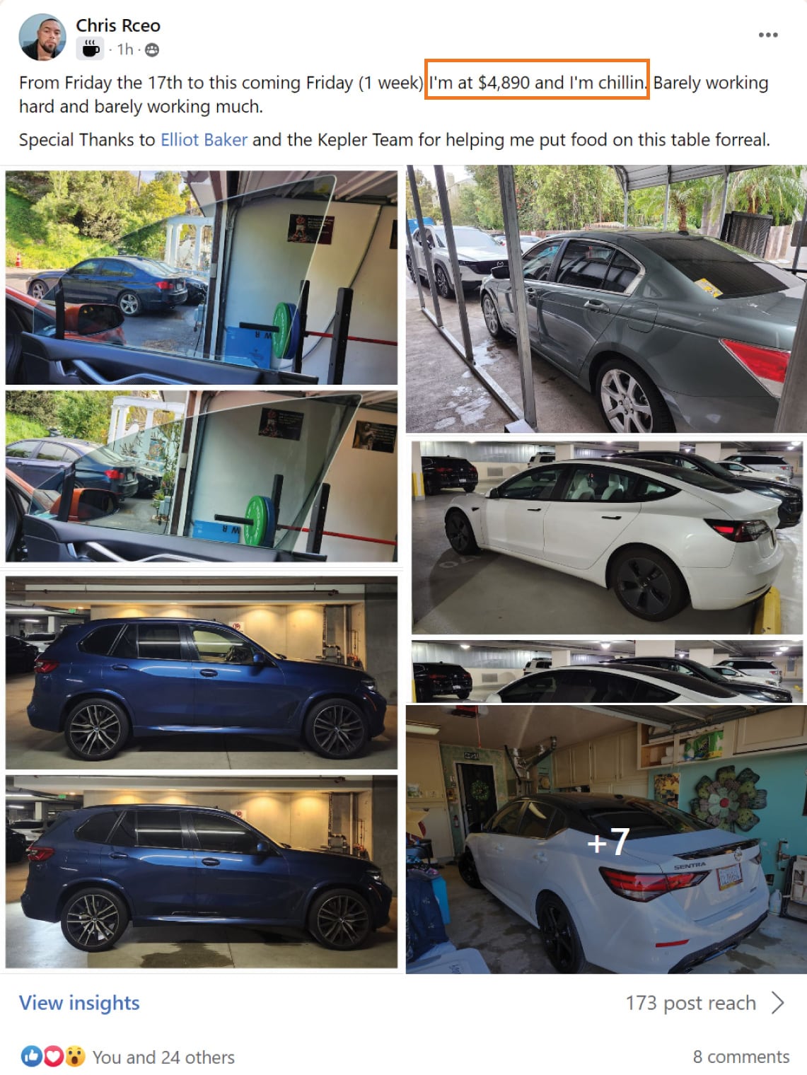 Tint School Online student Chris earning $4,890 per week